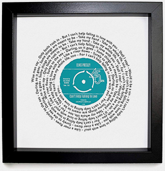 Framed personalized song lyrics print